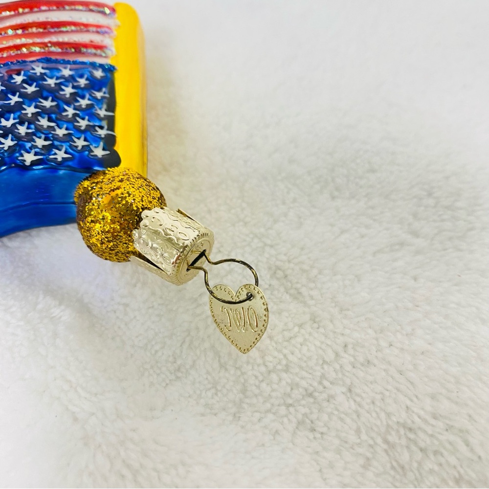 Old World Christmas Flag Star Spangled Banner Glass Ornament July 4th READ - Picture 5 of 13